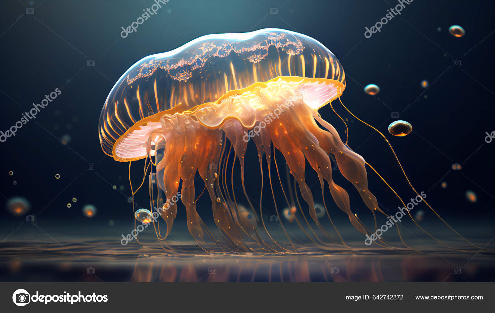 Beautiful Jellyfish Its Natural Habitat Stunning Beauty Underwater ...