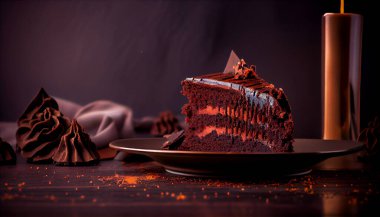 Masada çikolatalı pasta, tatil ziyafeti..