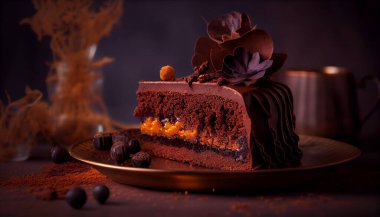 Masada çikolatalı pasta, tatil ziyafeti..