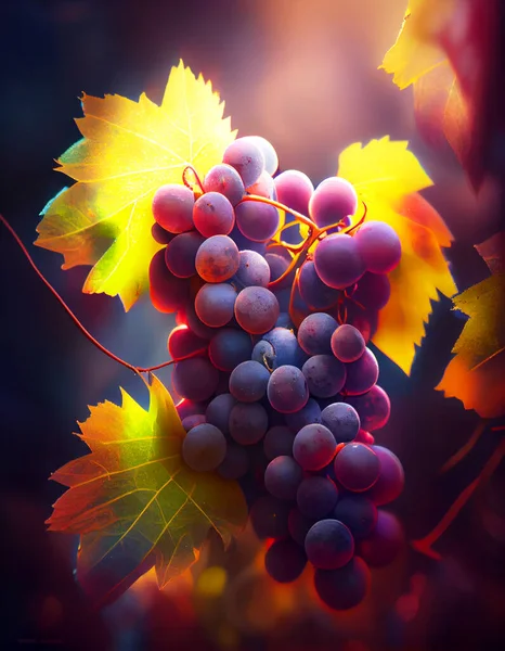 Грозди Винограда Ярким Дождем Солнечного Света — стоковое фото