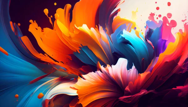Explosive Verrückte Abstraktion Von Leuchtend Gesättigten Aquarellfarben — Stockfoto