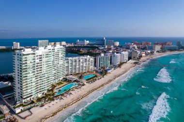Meksika Cancun, güzel Karayip kıyıları, en üst manzara..