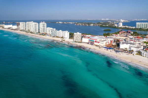 Meksyk Cancun Piękne Wybrzeże Karaibów Widok Góry — Zdjęcie stockowe