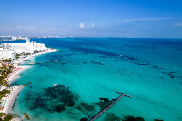 Mexiko Cancun Krásné Pobřeží Karibiku Výhled Shora — Stock fotografie