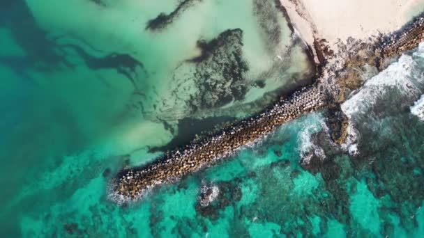 Mexique Cancun Belle Côte Des Caraïbes Avec Eau Turquoise Vue — Video