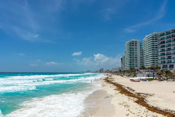 México Cancún Hermosa Costa Caribeña Paisaje Marino Con Agua Turquesa —  Fotos de Stock