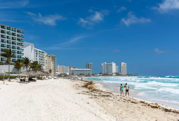 México Cancún Hermosa Costa Caribeña Paisaje Marino Con Agua Turquesa —  Fotos de Stock