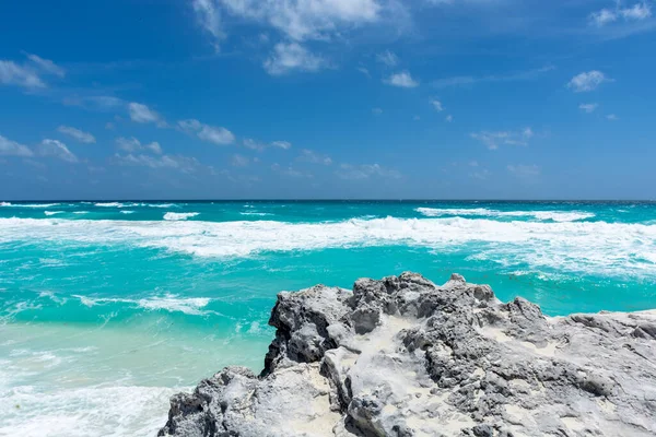 México Cancún Hermosa Costa Caribeña Paisaje Marino Con Agua Turquesa — Foto de Stock