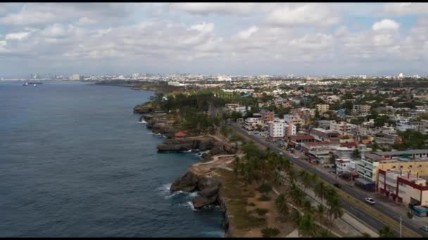 Δομινικανή Δημοκρατία Santo Domingo Όμορφη Ακτή Της Καραϊβικής Γαλαζοπράσινα Νερά — Αρχείο Βίντεο