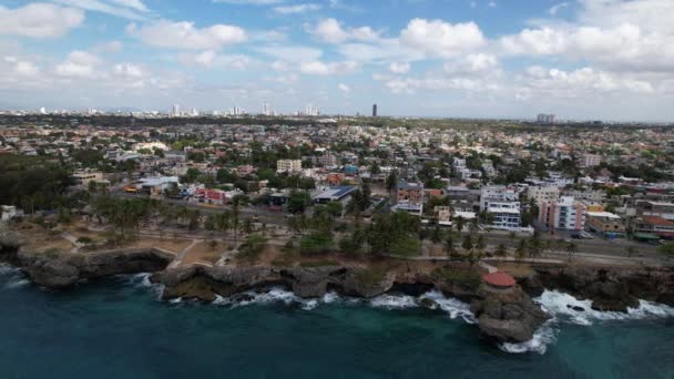 Dominikana Santo Domingo Piękne Wybrzeże Morza Karaibskiego Turkusową Wodą Widok — Wideo stockowe