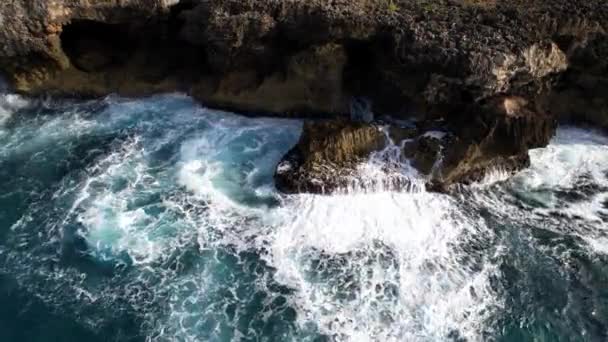 Доминиканская Республика Santo Domingo Beautiful Caribbean Sea Coast Turquoise Water — стоковое видео
