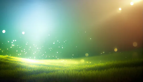 Grönt Gräs Med Vacker Belysning Bakgrundsbild Med Grunt Skärpedjup — Stockfoto