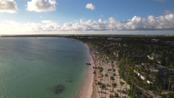 República Dominicana Punta Cana Bela Costa Marítima Caribenha Com Água — Vídeo de Stock