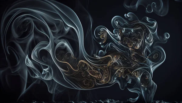 Rauch Abstraktionen Die Skurrile Formen Auf Dunklem Hintergrund Bilden — Stockfoto