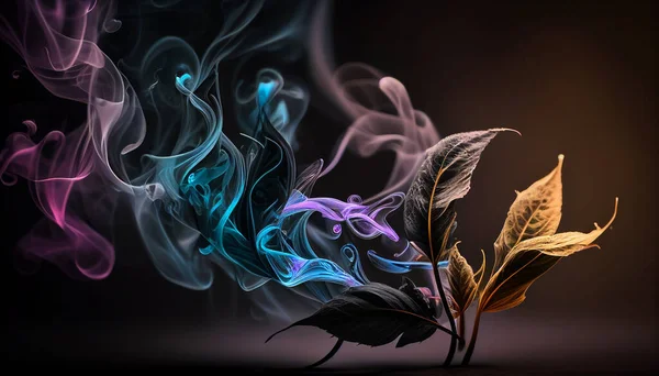 Rauch Abstraktionen Die Skurrile Formen Auf Dunklem Hintergrund Bilden — Stockfoto