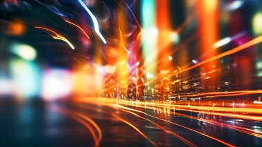 Parlak bulanık renklerde ve parlak çizgilerle güzel arkaplan resmi.