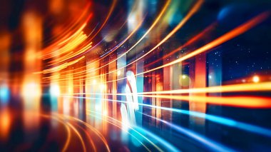 Parlak bulanık renklerde ve parlak çizgilerle güzel arkaplan resmi.