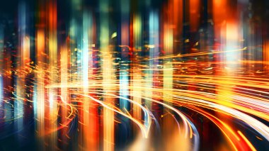 Parlak bulanık renklerde ve parlak çizgilerle güzel arkaplan resmi.