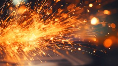 Uçan kıvılcımlarla parlak bulanık renklerde güzel arkaplan resmi.