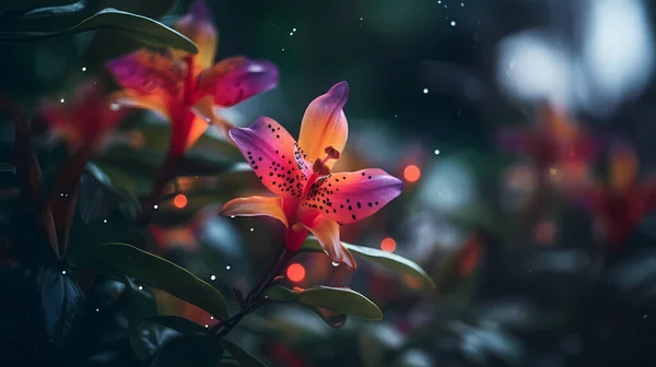 Красивые Цветы Тропическом Лесу Вид Спереди — стоковое фото