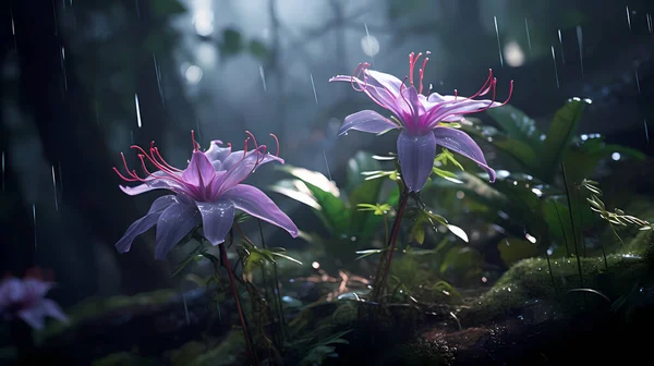 Prachtige Bloemen Het Tropische Bos Vooraanzicht — Stockfoto