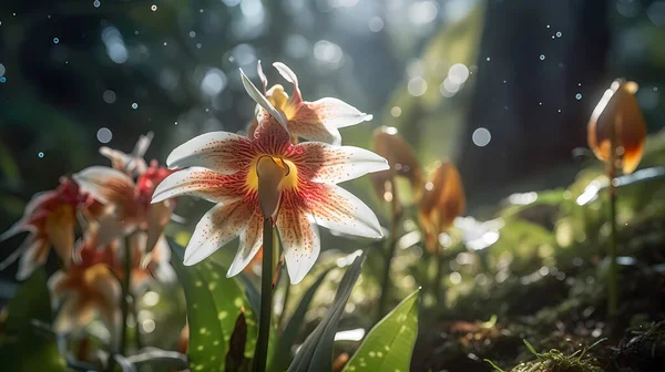 Красиві Квіти Тропічному Лісі Вид Спереду — стокове фото