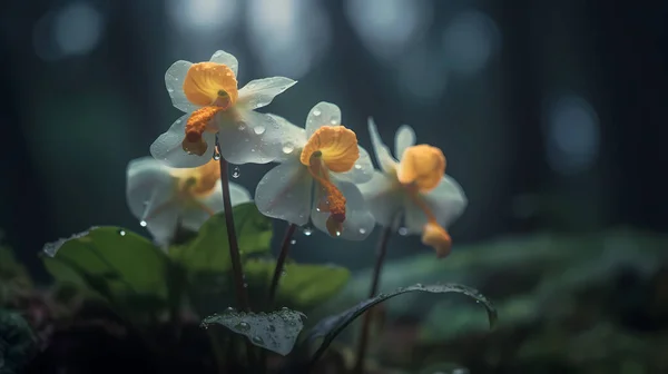 Gyönyörű Virágok Trópusi Erdőben Első Látásra — Stock Fotó