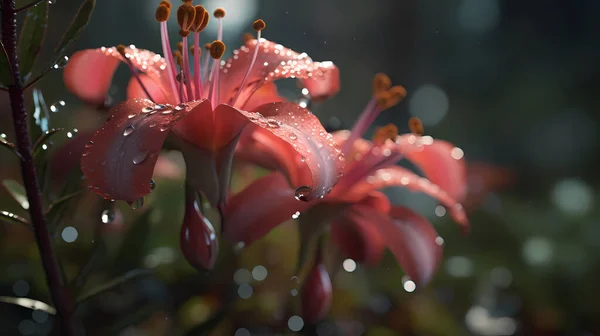 Belles Fleurs Dans Forêt Tropicale Vue Face — Photo