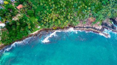 Mirissa 'nın Sri Lanka adasındaki güzel Hint Okyanusu kıyısı. Hava fotoğrafçılığı.