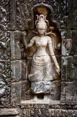 Kamboçya 'daki Ta Prohm tapınağının eski kalıntıları..