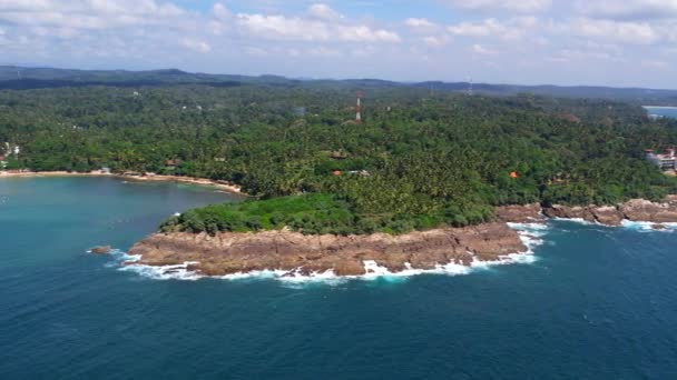 Красивое Побережье Индийского Океана Шри Ланке Диквелла Вид Сверху Аэровидеосъемка — стоковое видео