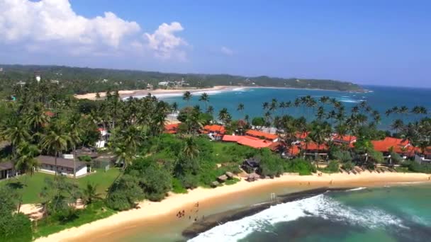 Hermosa Costa Del Océano Índico Sri Lanka Dikwella Vista Superior — Vídeos de Stock