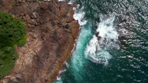 Красивое Побережье Индийского Океана Шри Ланке Диквелла Вид Сверху Аэровидеосъемка — стоковое видео