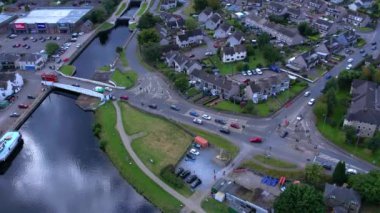Inverness, İskoçya 'nın havadan görünüşü - şehrin panoramik görüntüsü.