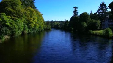 Inverness, İskoçya 'nın havadan görünüşü - şehrin panoramik görüntüsü.