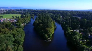 Inverness, İskoçya 'nın havadan görünüşü - şehrin panoramik görüntüsü.