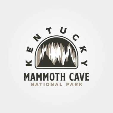 Mamut mağara vintage logo vektör illüstrasyon tasarımı, Lawoel tarafından ABD ulusal park koleksiyonu tasarımı