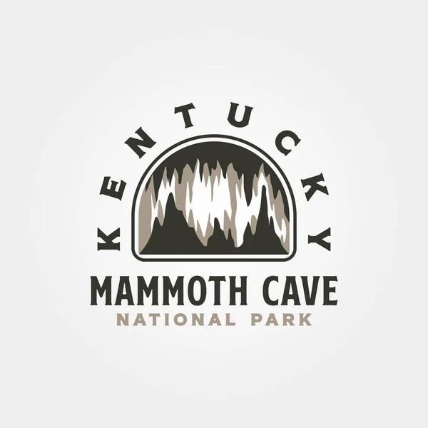 Mamut Barlang Évjárat Logó Vektor Illusztráció Design Egyesült Államok Nemzeti — Stock Vector
