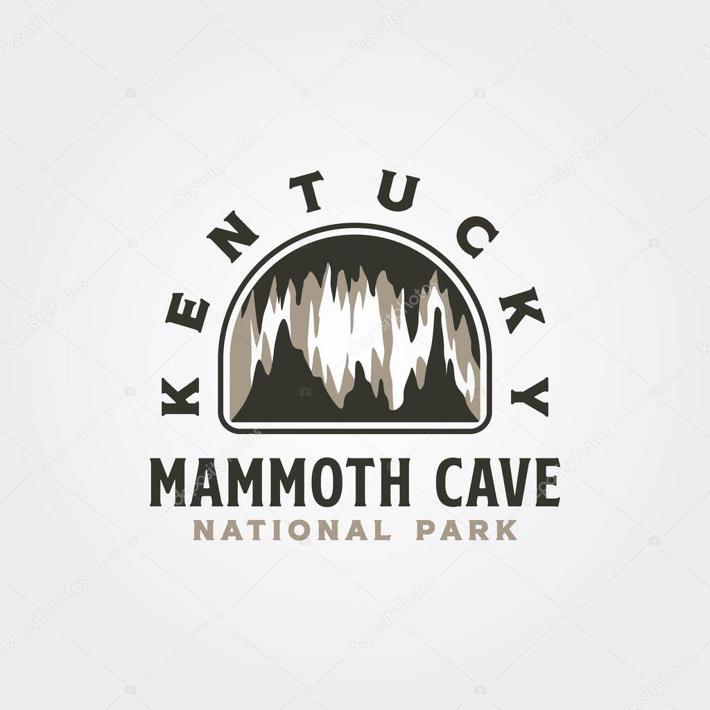 Mammoth cave vintage logo vector illustration design, united states national park collection design by lawoel