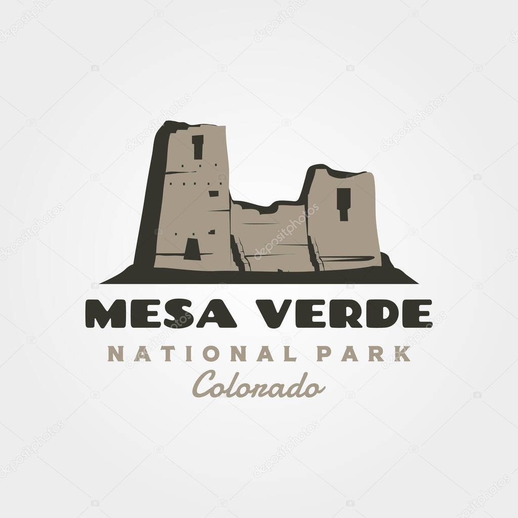 Mesa verde vintage logo vector symbol illustration design