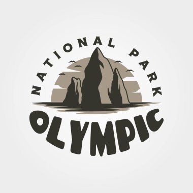 Olimpiyat Ulusal Parkı seyahat vintage logo vektör çizimi tasarımı