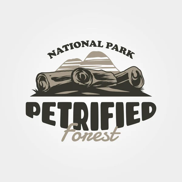 Illustration Vectorielle Logo Vintage Forêt Pétrifiée — Image vectorielle