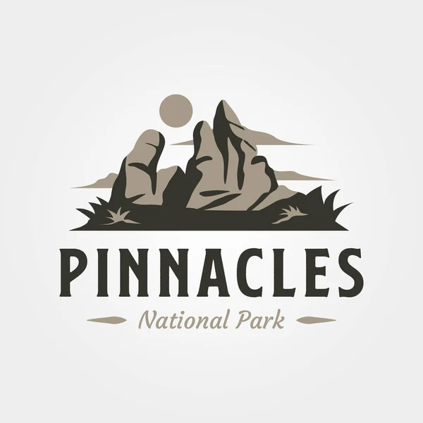 Pinnacles Vintage Logo Vektör Illüstrasyon Tasarımı — Stok Vektör