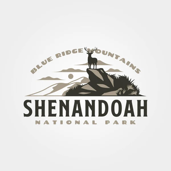 Shenandoah Logotipo Vintage Design Ilustração Vetorial —  Vetores de Stock