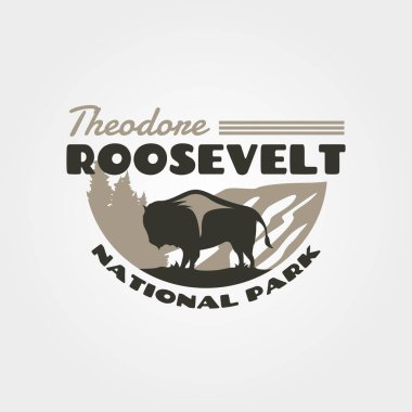 Theodore Roosevelt, bizon tasarımı silueti olan klasik bir logo.