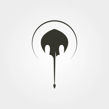 Gün batımı vektör logosu çizimine sahip yaratıcı vatoz.