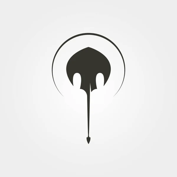 Creatieve Stingray Met Zonsondergang Vector Logo Symbool Illustratie Ontwerp Stockillustratie