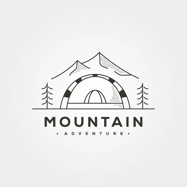 Dome Σκηνή Υπαίθρια Λογότυπο Διάνυσμα Μινιμαλιστικό Σχεδιασμό Εικονογράφηση Ορεινή Κατασκήνωση — Διανυσματικό Αρχείο