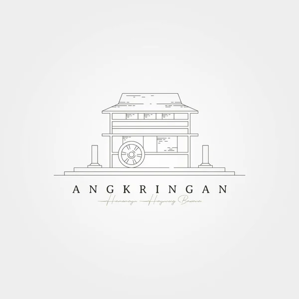 Angkringan Carrinho Loja Tradicional Indonésia Logotipo Vetor Símbolo Ilustração Design —  Vetores de Stock