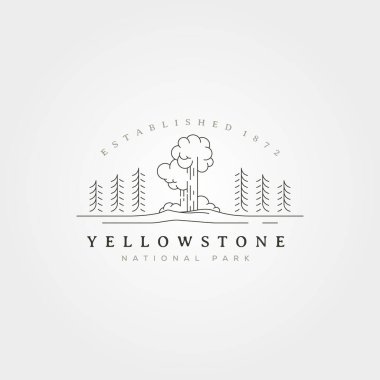 Yellowstone çizgisi sanat vektör logosu çizimi, yellowstone minimal tasarımı